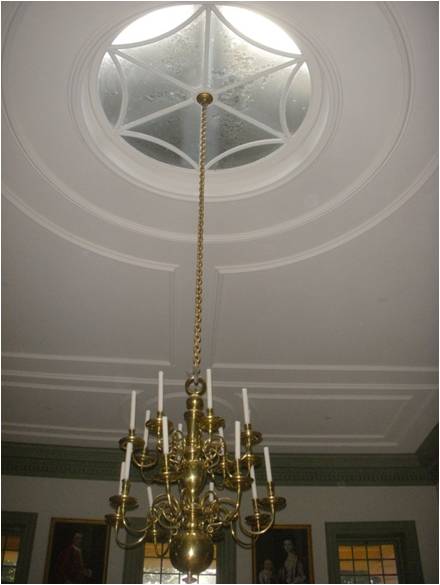 detail inside Redwood Library, Civic Palladian architecture, Newport, RI, Peter Harrison, 1742